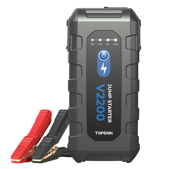 Topdon V2200 2000A 12V 16000mAh Boost 35 fois par charge Kit d'urgence de voiture multifonction portable Jumper Pack Box Power Bank Booster de batterie automatique Jump Starter
